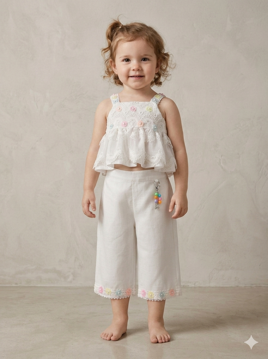 Girls' Half-Sleeve Capri Set