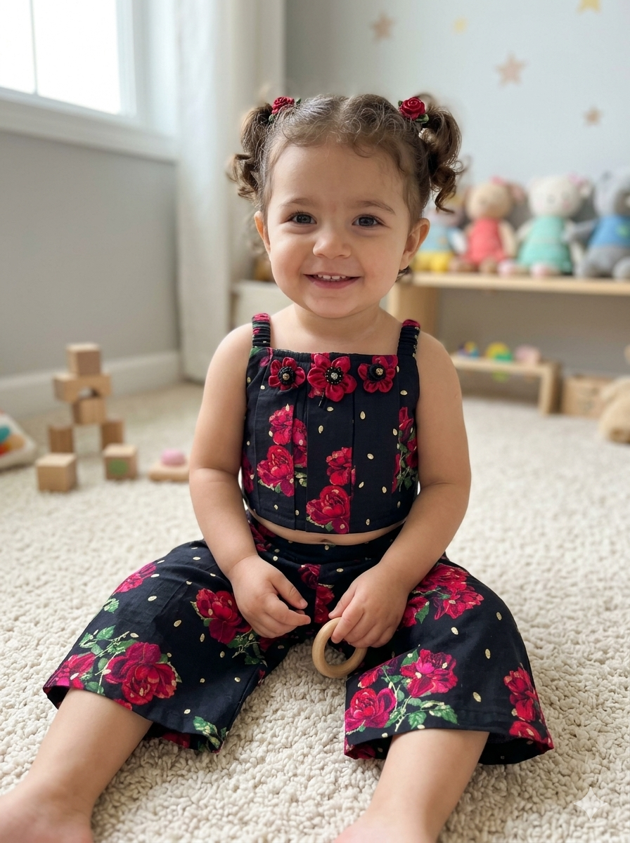 Girls' Half-Sleeve Capri Set