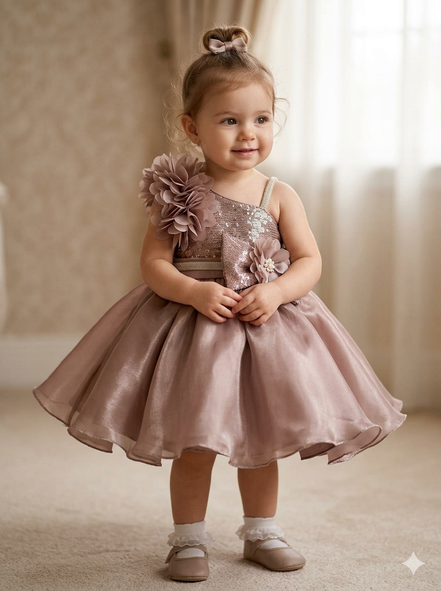 Mauve Rosette Party Frock