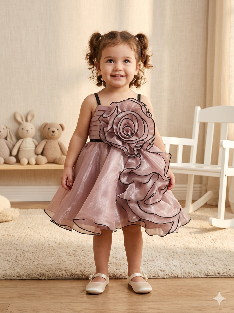 Dusty Rose Ruffle Frock