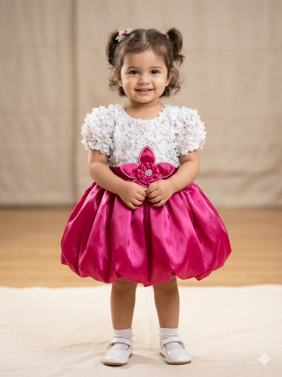 Girls' Solid Colour Frock