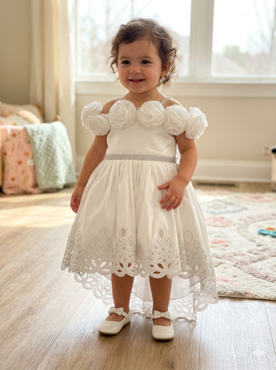 Girls' White Frock
