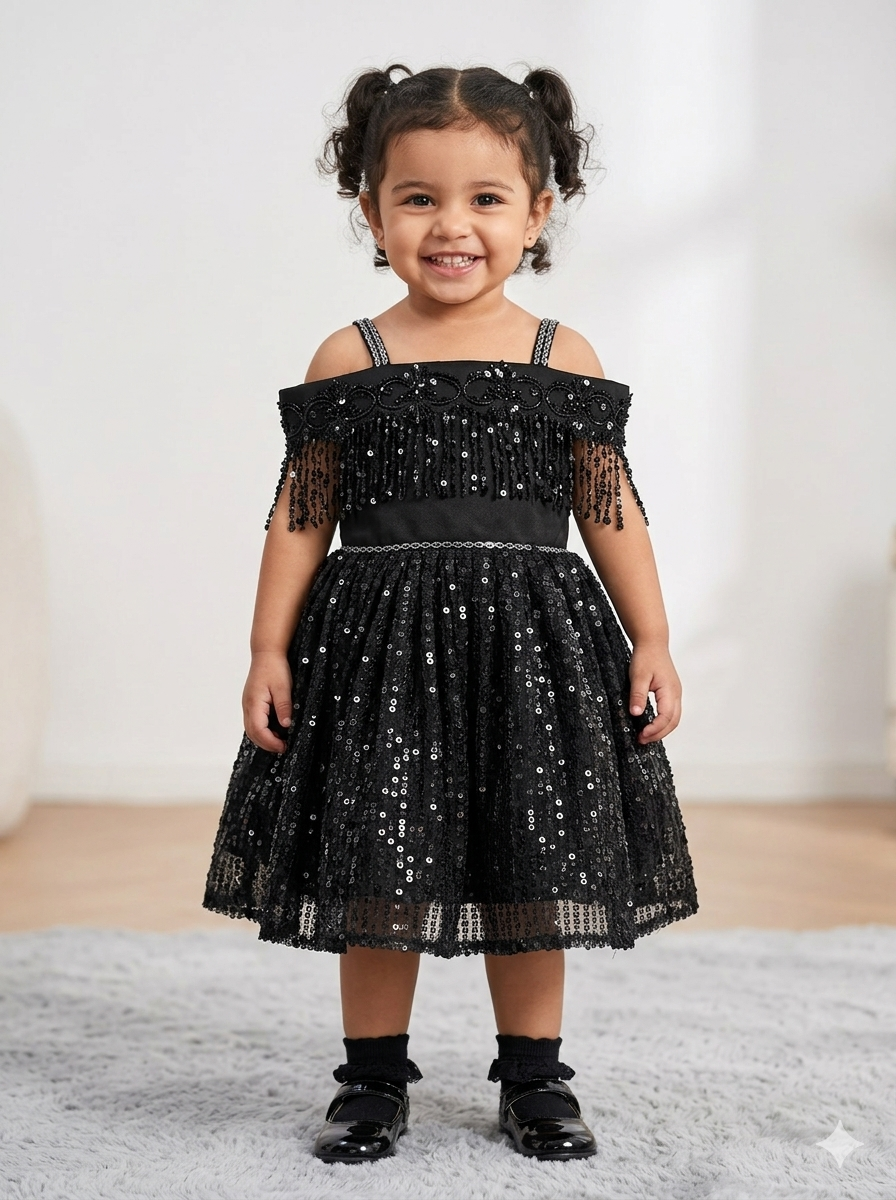 Girls' Black Frock