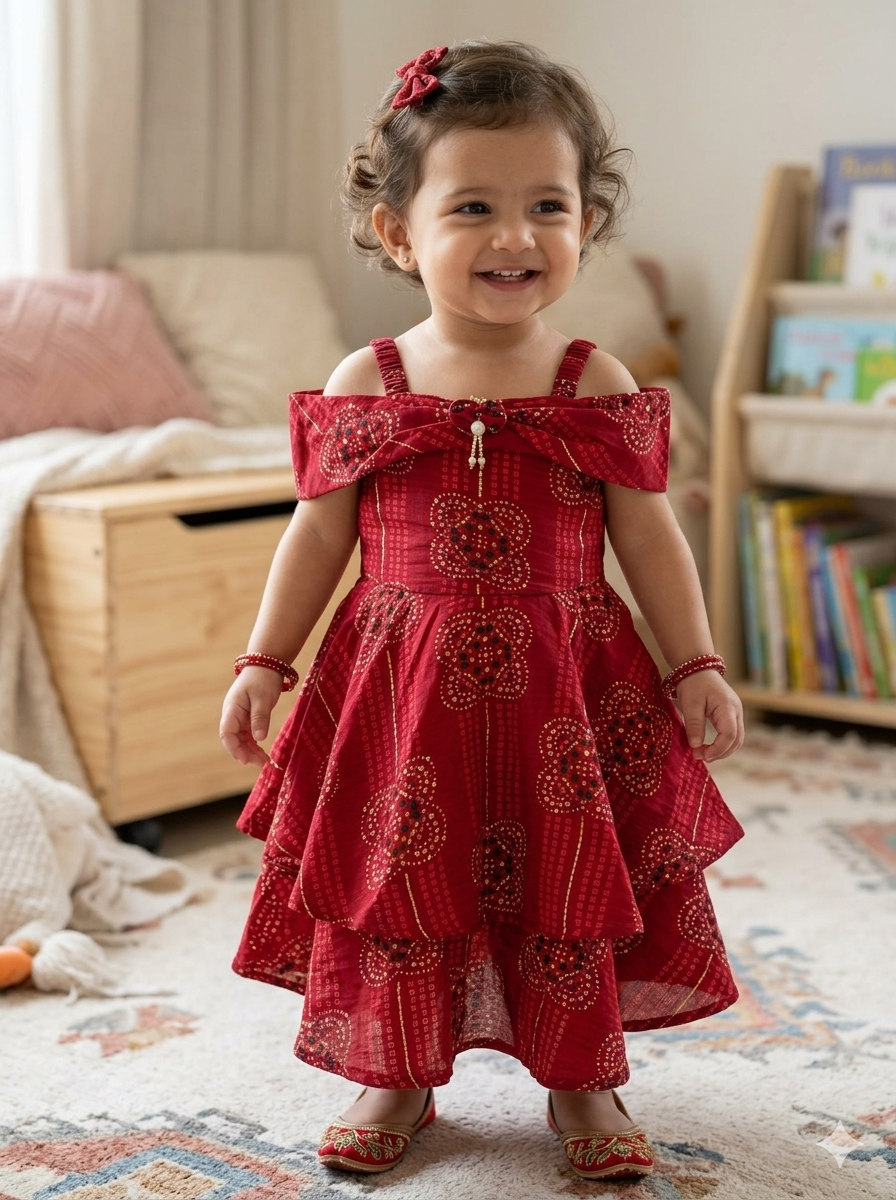 Girls' Half-Sleeve Frock