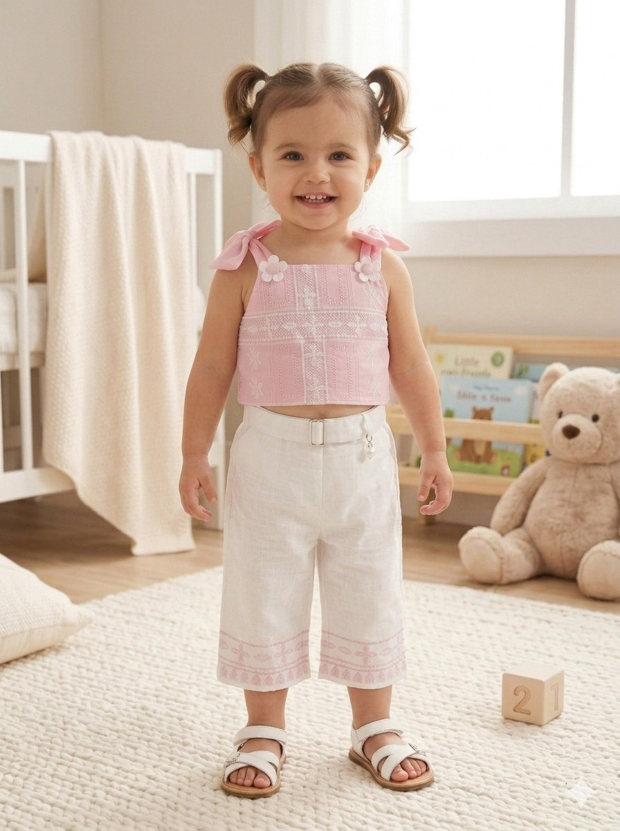Girls' Half-Sleeve Capri Set