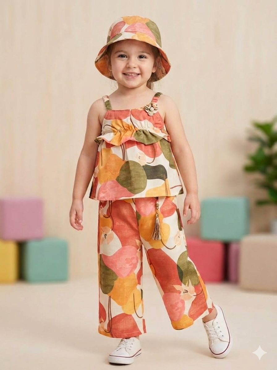 Girls' Half-Sleeve Capri Set